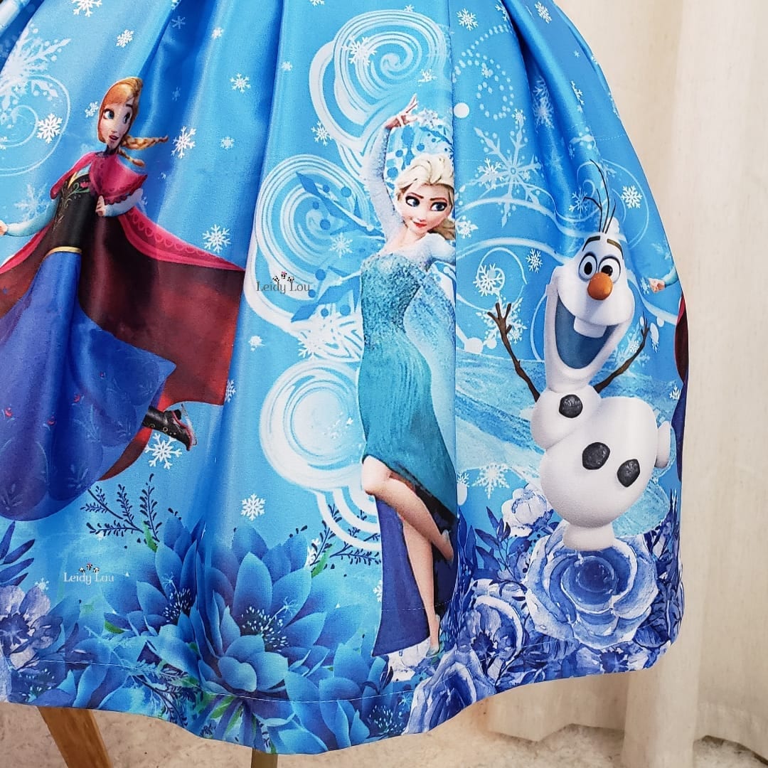 Vestido Festa Infantil Compatível com Princesa Frozen Luxo - Louyse  Rodrigues