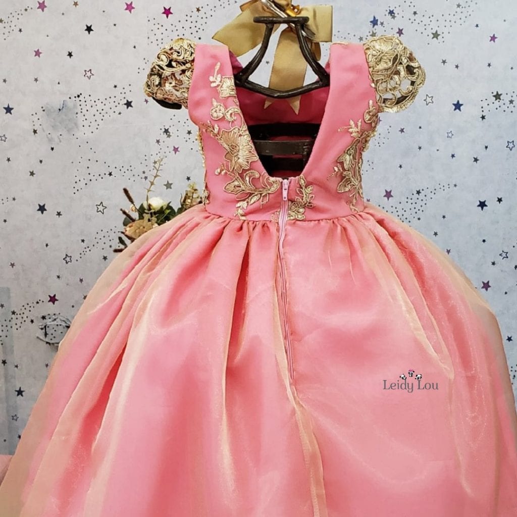 vestido gala rosa